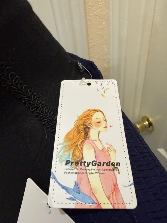 Pretty garden Long Sleeve Tiered Maxi Dress in Deep Navy - Picture 2 of 5